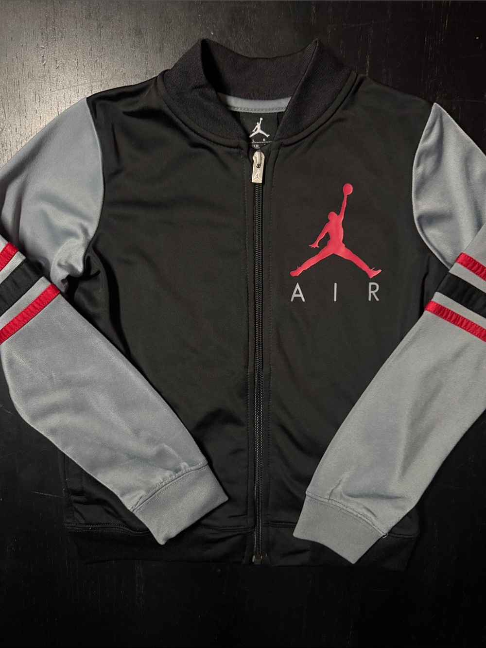 Jordan Black & Gray Bomber Jacket with Red Jumpman